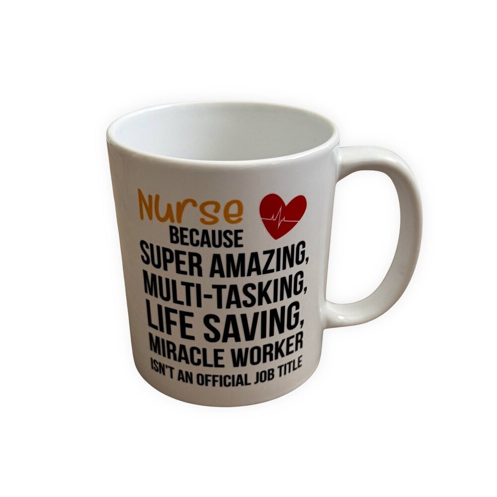 Nurse Coffee Mug Funny Gift RN Ceramic White Miracle Worker